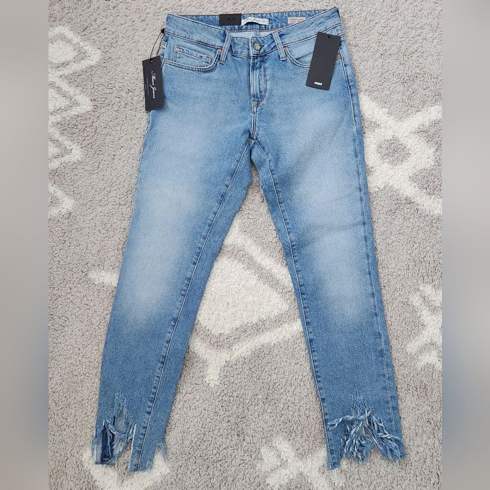 NEW MAVI Adriana Ankle Mid Rise Super Skinny in LT FRINGE 90's Size 26